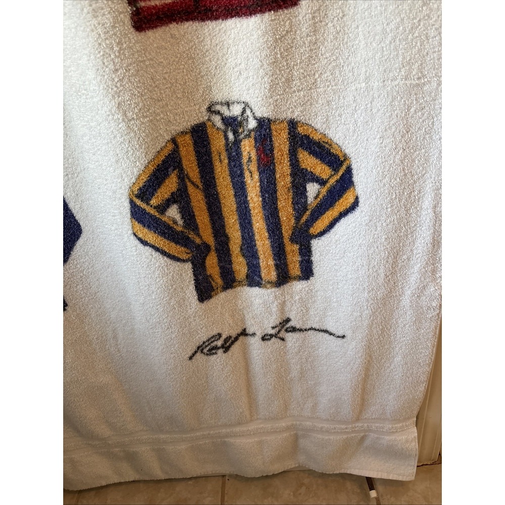 Vintage Ralph Lauren Polo Rugby Jersey Beach Towel 66x34 Striped Cotton - Picture 7 of 10